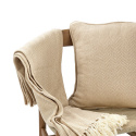 Kussenhoes \'Denisa Fishbone\' 45x45cm - Beige/wit