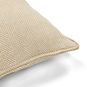 Kussenhoes \'Denisa Fishbone\' 45x45cm - Beige/wit