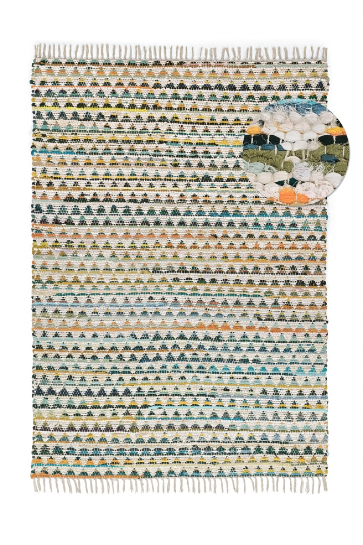 Lappenkleed \'Lindby\' - Meerkleurig/geel in de groep Inrichting / Vloerkleden / Geweven Vloerkleden bij Reforma (V10204)