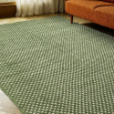 Wollen vloerkleed \'Ovelia\' - Groen/wit