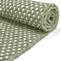 Wollen vloerkleed \'Ovelia\' - Groen/wit