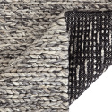 Wollen vloerkleed \'Talvia Braided Wool\' - Donkergrijs