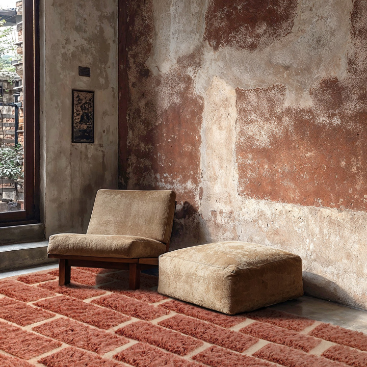 Vloerkleed \'Leknes Handgeweven Wol\' - Terracotta in de groep Vloerkleden / Ruggen bij Reforma (V10644)