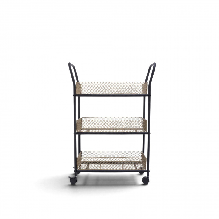 Keukenwagen \'N&auml;t\' - Zwart/Hout in de groep Meubels / Tafels / Servicetrolleys & Rollende tafels bij Reforma (WS-C1003)