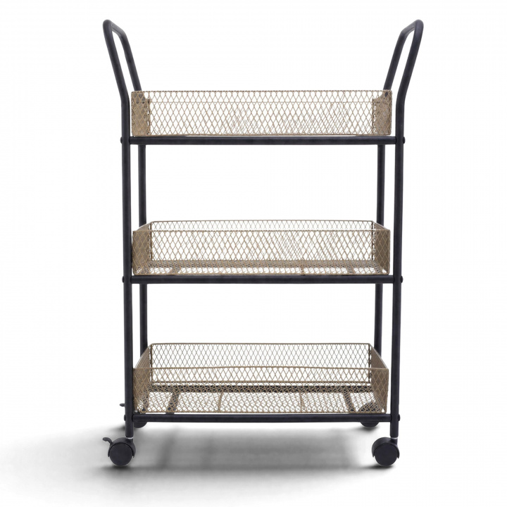 Keukenwagen \'N&auml;t\' - Zwart/Hout in de groep Meubels / Tafels / Servicetrolleys & Rollende tafels bij Reforma (WS-C1003)