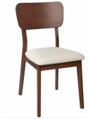 Stoel \'Larvik\' - Noten/Beige