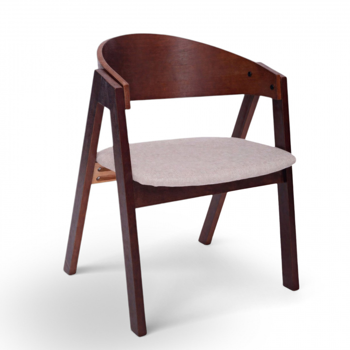 Stoel \'Voss\' - Noten/Grijs in de groep Meubels / Zitmeubels / Stoelen bij Reforma (WS-ND006-walnut-grey)