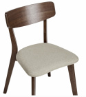 Stoel \'Narvik\' - Noten/Beige