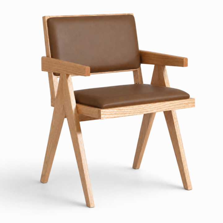 Armstoel \'Jean\' - Eiken/Bruin in de groep Meubels / Zitmeubels / Stoelen bij Reforma (WS-RT02-oak)