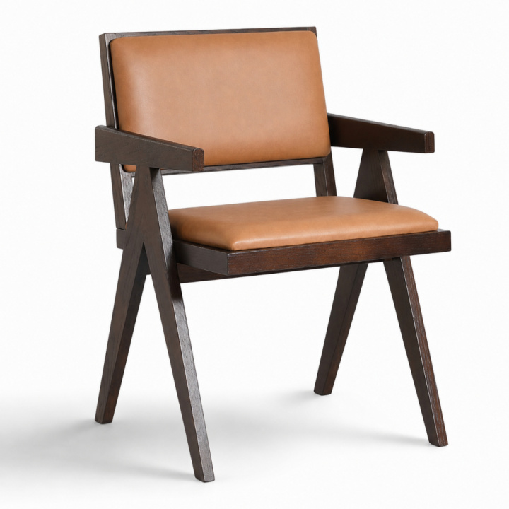 Armstoel \'Jean\' - Bruin eiken/Bruin in de groep Meubels / Zitmeubels / Stoelen bij Reforma (WS-RT02-walnut)