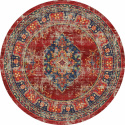 Ronde mat \'Soussi\' 240cm - Rood/Multi