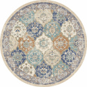 Ronde mat \'Bohemia\' 240cm - Blauw/Multi