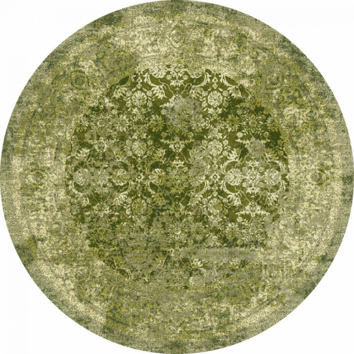 Ronde tapijt \'Denizli\' 120cm - Groen in de groep Inrichting / Vloerkleden / Geweven Vloerkleden bij Reforma (X10116555)