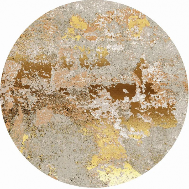 Rond kleed \'Elena\' 200cm - Beige/Goud in de groep Inrichting / Vloerkleden / Geweven Vloerkleden bij Reforma (X10116662)