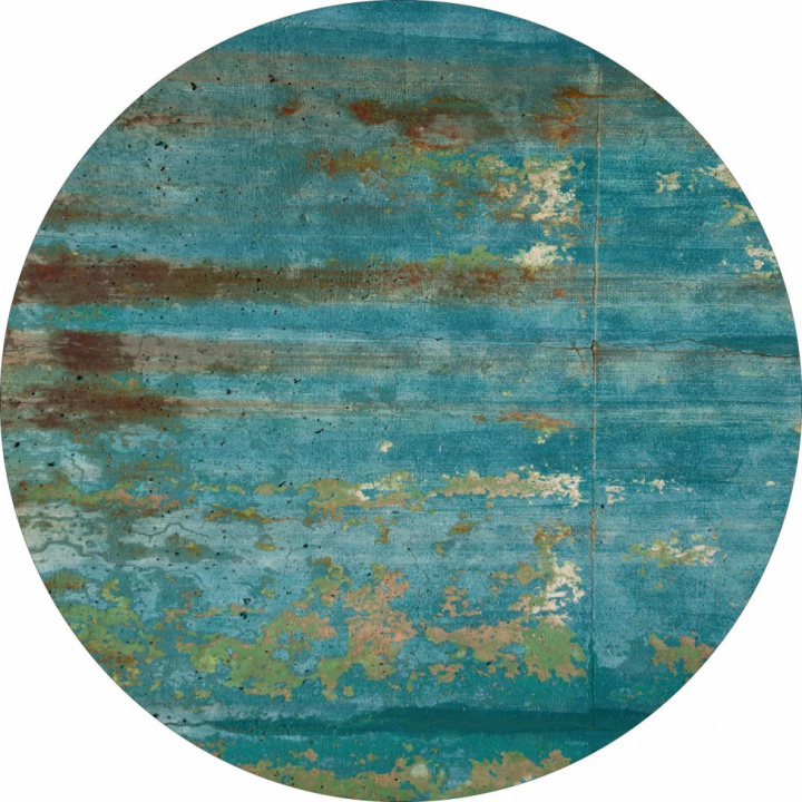 Rond kleed \'Domont\' 200cm - Turquoise in de groep Inrichting / Vloerkleden / Geweven Vloerkleden bij Reforma (X10116696)
