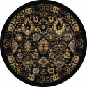Rond kleed \'Fernana\' 120cm - Zwart/Goud