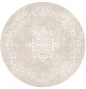 Ronde mat \'Santi\' 160cm - Beige/Wit