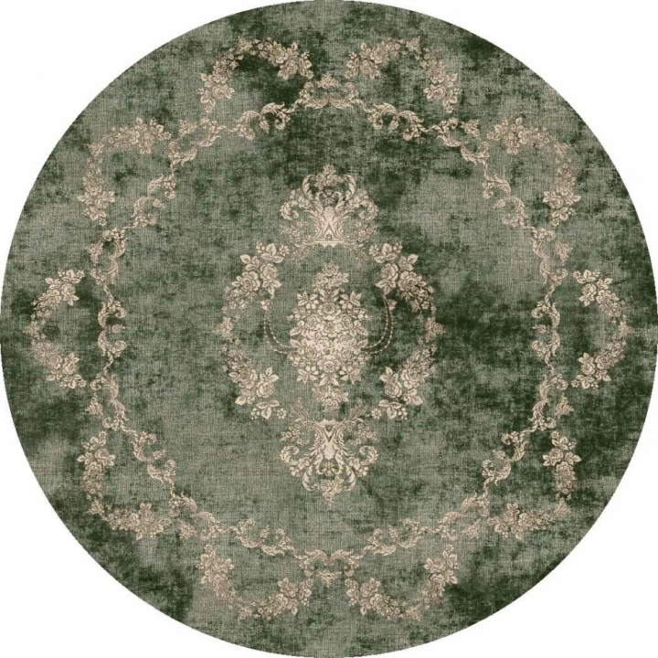Rond tapijt \'Taknis\' 160cm - Groen in de groep Inrichting / Vloerkleden / Geweven Vloerkleden bij Reforma (X10117033)