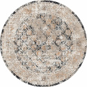 Ronde tapijt \'Douz\' 200cm - Zwart/Multi
