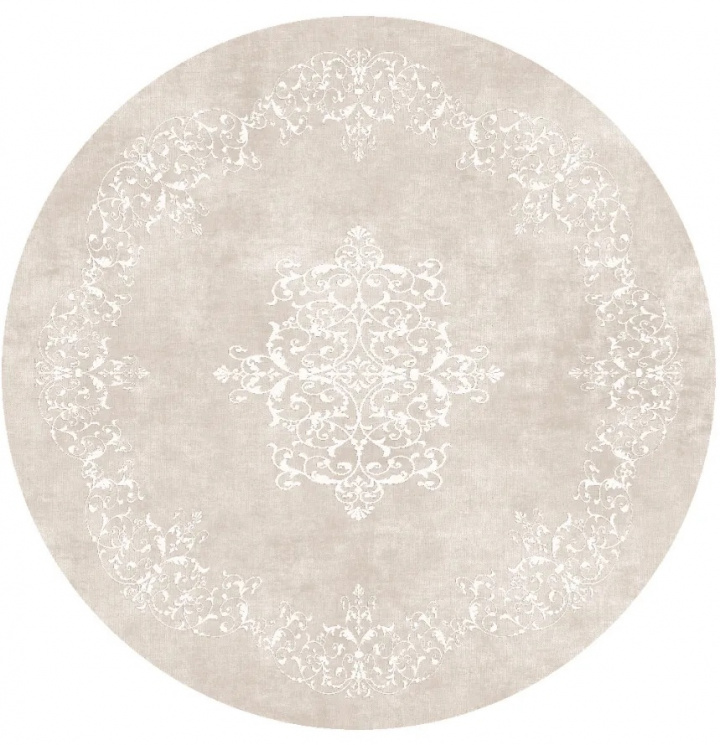 Rond tapijt \'Santi\' 290cm - Beige/Wit in de groep Inrichting / Vloerkleden / Geweven Vloerkleden bij Reforma (X10118166)