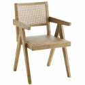 Stoel \'Wooden rattan\' - Natuurlijk