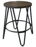 Hocker \'Rustic\' 45cm - Hout/Staal