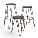 Hocker \'Rustic\' 45cm - Hout/Staal
