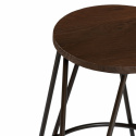 Hocker \'Rustic\' 65cm - Hout/Staal