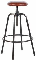 Barkruk \'Industrial\' - IJzer/Leder