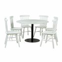 Eettafel \'Marbelous Elsa\' - 1 Tafel Ø120 & 6 Stoelen