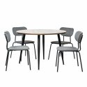 Eettafel \'Rond Kungsholmen\' - 1 Tafel & 4 Stoelen