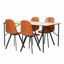 Eettafel \'Hornstull Carrie\' - 1 Tafel & 4 Stoelen