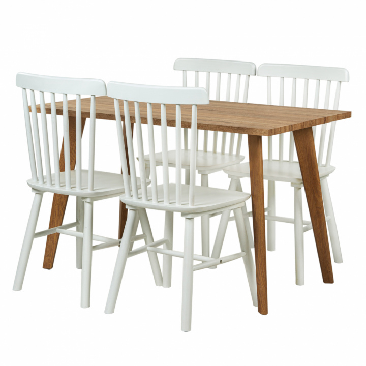 Eetgroep \'Nordisk Elsa\' - 1 Tafel & 4 Stoelen in de groep Meubels / Tafels / Eetset bij Reforma (matgrupp42)