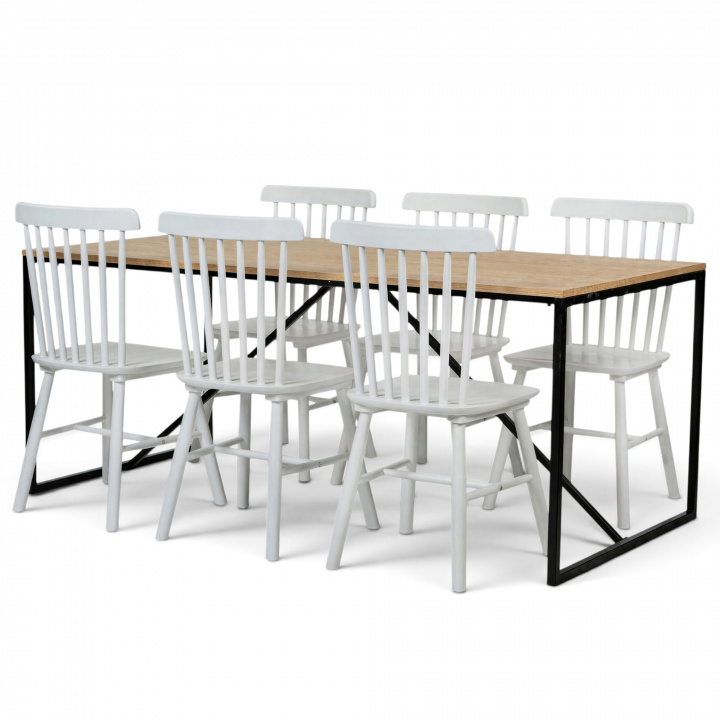Eetgroep \'Vega Elsa\' - 1 Tafel & 6 Stoelen in de groep Meubels / Tafels / Eetset bij Reforma (matgrupp51)