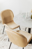 Eetgroep \'Marbelous Lux\' - 1 Tafel Ø100 & 4 Stoelen