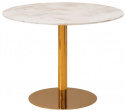 Eettafel \'Marbleous\' Rond 100cm - Messing/Wit